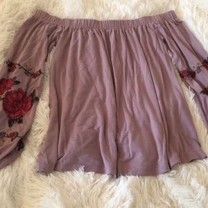 American Eagle off the shoulder rose top